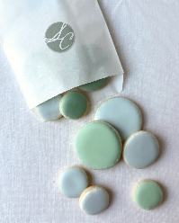 small hand iced pastel cookies for event favors