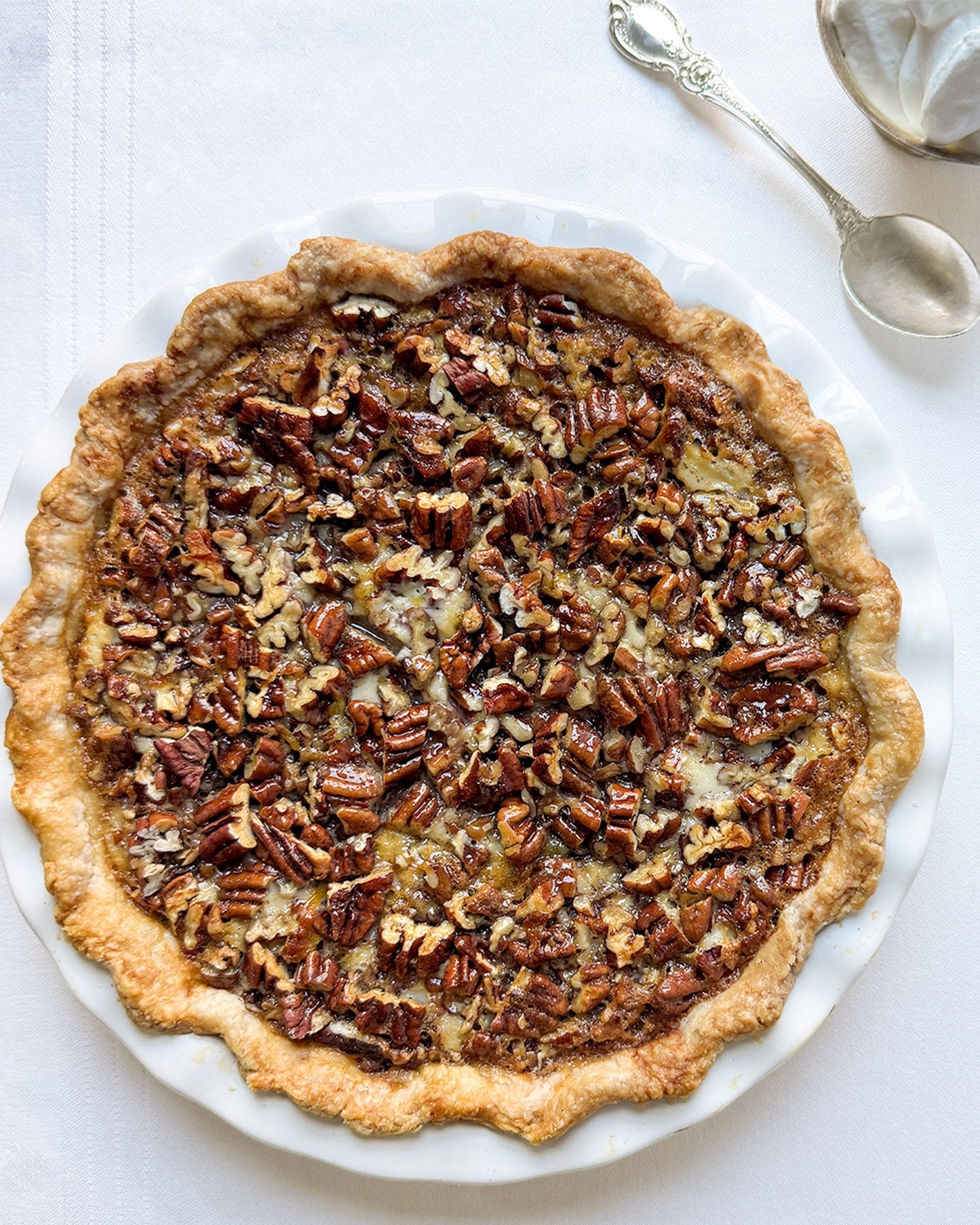 Southern pecan pie with a crisp butter crust, baked in small batches by Sunday Crust